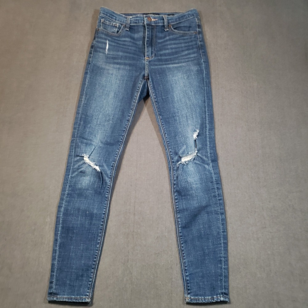 Lucky Brand Bridgette Skinny Jeans Womens 4/27 Blue Distressed High Rise Denim